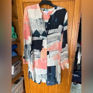 Wilfred Multicolor Abstract Long Sleeve Dress